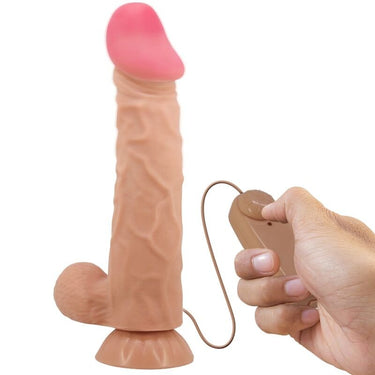 Dildo Realistico Vibrante con Base a Ventosa e Doppia Densità